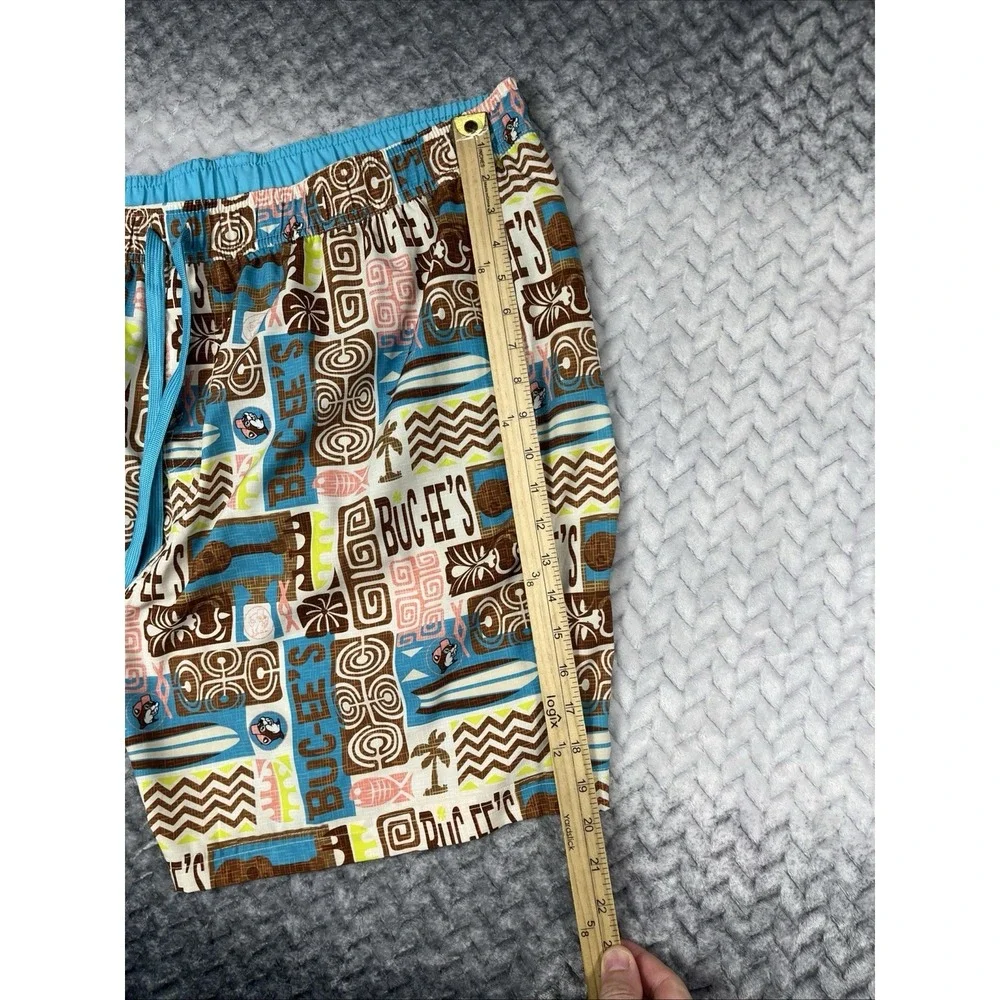 Buc-ee's Mens Swim Trunks Beach Shorts 2XL Hawaiian Surfer Beaver Pattern Bucees